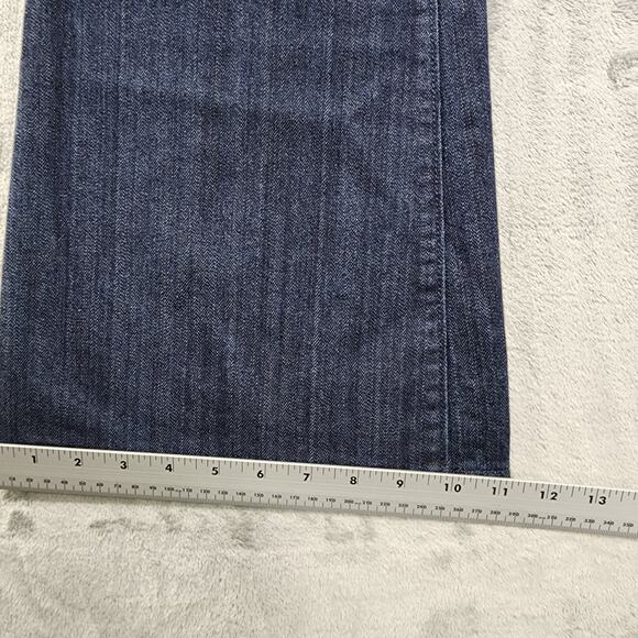 Old Navy Jeans Womens 12 Blue Dark Wash Mid Rise Flare Leg Stretch Flap Pockets - Picture 12 of 13